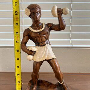 Treasure Craft of Hawaii Vintage 1960s Ceramic Man Hula Dancer Figurine